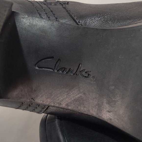 Clarks Black Leather Ankle Boots - Picture 8 of 10